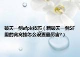 破天一剑sfpk技巧（新破天一剑SF里的窝窝挂怎么设置最厉害?）