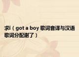 求i（got a boy 歌词音译与汉语歌词分配谢了）