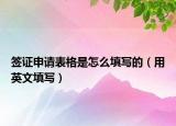 签证申请表格是怎么填写的（用英文填写）