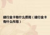 建行金卡有什么费用（建行金卡有什么作用）