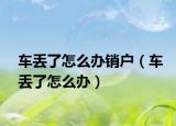 车丢了怎么办销户（车丢了怎么办）