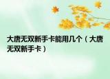 大唐无双新手卡能用几个（大唐无双新手卡）