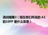 请问暗黑3（现在他们所说的 A1的10PP 是什么意思）