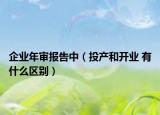 企业年审报告中（投产和开业 有什么区别）