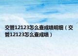 交管12123怎么查成绩明细（交管12123怎么查成绩）