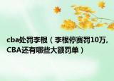 cba处罚李根（李根停赛罚10万,CBA还有哪些大额罚单）