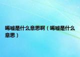 唏嘘是什么意思啊（唏嘘是什么意思）