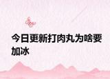 今日更新打肉丸为啥要加冰