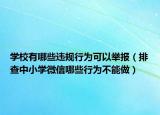 学校有哪些违规行为可以举报（排查中小学微信哪些行为不能做）