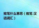 败笔什么意思（败笔 汉语词汇）