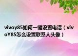 vivoy85如何一键设置电话（vivoY85怎么设置联系人头像）