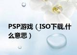 PSP游戏（ISO下载,什么意思）