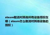 steam取消对其他所有设备授权在哪（steam怎么取消对其他设备的授权）