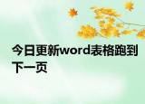 今日更新word表格跑到下一页