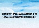 怎么接收不到ios12正式版推送（收不到ios12正式版的推送怎么回事）