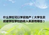 什么学校可以学房地产（大学生卖房建学校学校的收入来源有哪些）