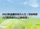 2022年全国劳动力人口（劳动年龄人口和劳动力人口的区别）