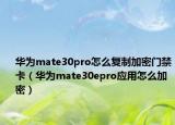 华为mate30pro怎么复制加密门禁卡（华为mate30epro应用怎么加密）