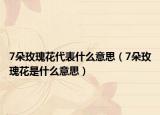 7朵玫瑰花代表什么意思（7朵玫瑰花是什么意思）