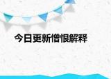 今日更新憎恨解释