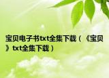 宝贝电子书txt全集下载（《宝贝》txt全集下载）
