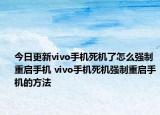 今日更新vivo手机死机了怎么强制重启手机 vivo手机死机强制重启手机的方法