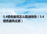 5.4橙色披风怎么取消特效（5.4橙色披风任务）