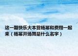 这一期快乐大本营杨幂和费翔一起来（杨幂开场舞是什么名字）