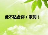 他不适合你（歌词）