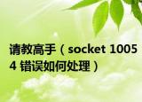 请教高手（socket 10054 错误如何处理）