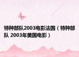 特种部队2003电影法国（特种部队 2003年美国电影）