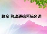 蜂窝 移动通信系统名词