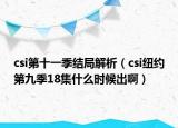 csi第十一季结局解析（csi纽约第九季18集什么时候出啊）