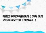 电视剧中叫李梅的演员（李梅 演员又名李欣奕出演《红槐花》）