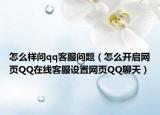 怎么样问qq客服问题（怎么开启网页QQ在线客服设置网页QQ聊天）