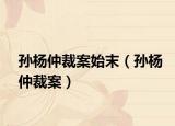 孙杨仲裁案始末（孙杨仲裁案）
