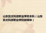 山东凯文科技职业学院本科（山东凯文科技职业学院新媒体）