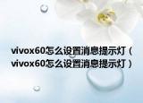 vivox60怎么设置消息提示灯（vivox60怎么设置消息提示灯）
