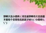邯郸大名小烧鸡（河北省邯郸市大名县是不是有个非常有名的混子叫\