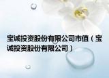 宝诚投资股份有限公司市值（宝诚投资股份有限公司）
