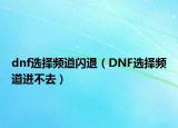dnf选择频道闪退（DNF选择频道进不去）