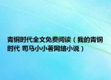 青铜时代全文免费阅读（我的青铜时代 司马小小著网络小说）
