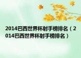2014巴西世界杯射手榜排名（2014巴西世界杯射手榜排名）