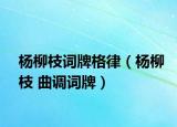 杨柳枝词牌格律（杨柳枝 曲调词牌）