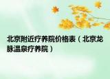 北京附近疗养院价格表（北京龙脉温泉疗养院）