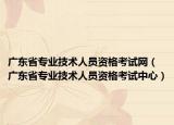 广东省专业技术人员资格考试网（广东省专业技术人员资格考试中心）