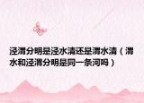 泾渭分明是泾水清还是渭水清（渭水和泾渭分明是同一条河吗）