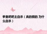 拳皇吧吧主自杀（真的假的 为什么自杀）
