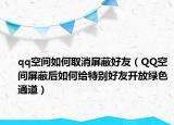 qq空间如何取消屏蔽好友（QQ空间屏蔽后如何给特别好友开放绿色通道）