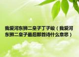 我爱河东狮二皇子丁子峻（我爱河东狮二皇子最后那首诗什么意思）